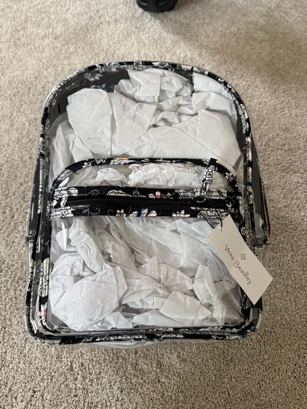 Vera Bradley Clear Floral Trim Black